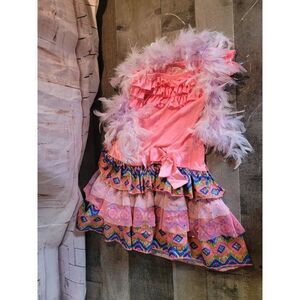 Squeeze youth pink dress 6 boa party